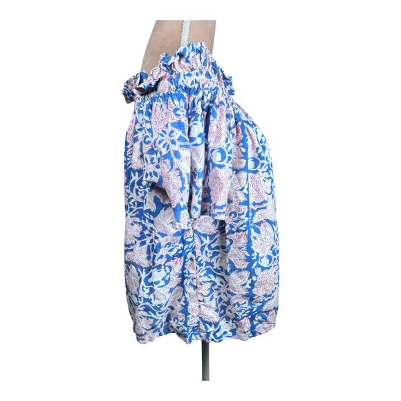 Holly Shae Design Kate Blouse Blue Red Off Shoulder Floral Top Boho (Orig. $188) - Picture 5 of 11